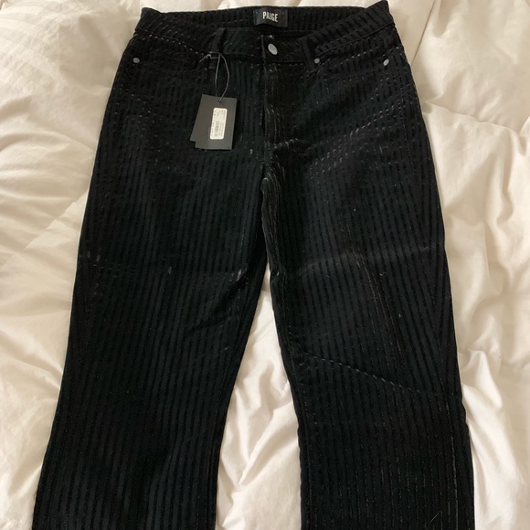 Paige Black Velvet Pants - Picture 1 of 5